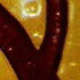 Sans titre / Acrylique jaune sculptée rouge, 50x26 / 2002